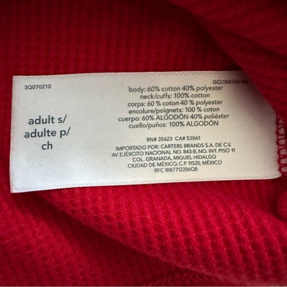 Carter’s Adult 2-Piece Candy Cane Thermal Pajamas Size S - Picture 8 of 16